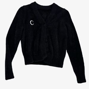 DOLLSKILL fuzzy sweater with embroidered white crescent moon- never worn
